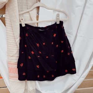 Floral black skirt